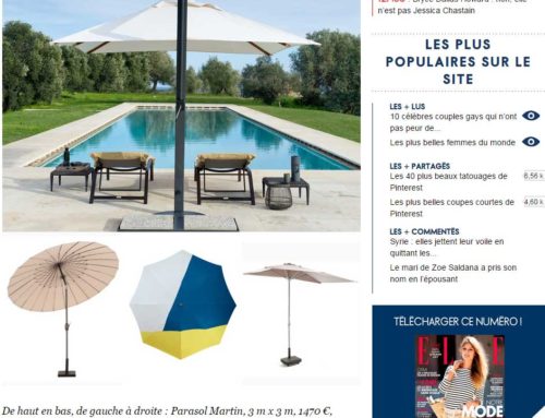 Le Parasol ACCESSOIRE DE SOLEIL dans ELLE DECORATION